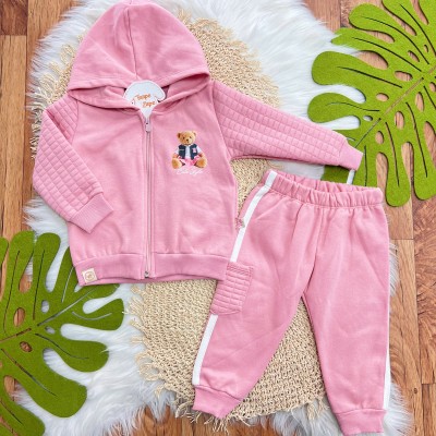 Conj. Jaqueta De Moletom Cute Style e Calça Legging - Rosa